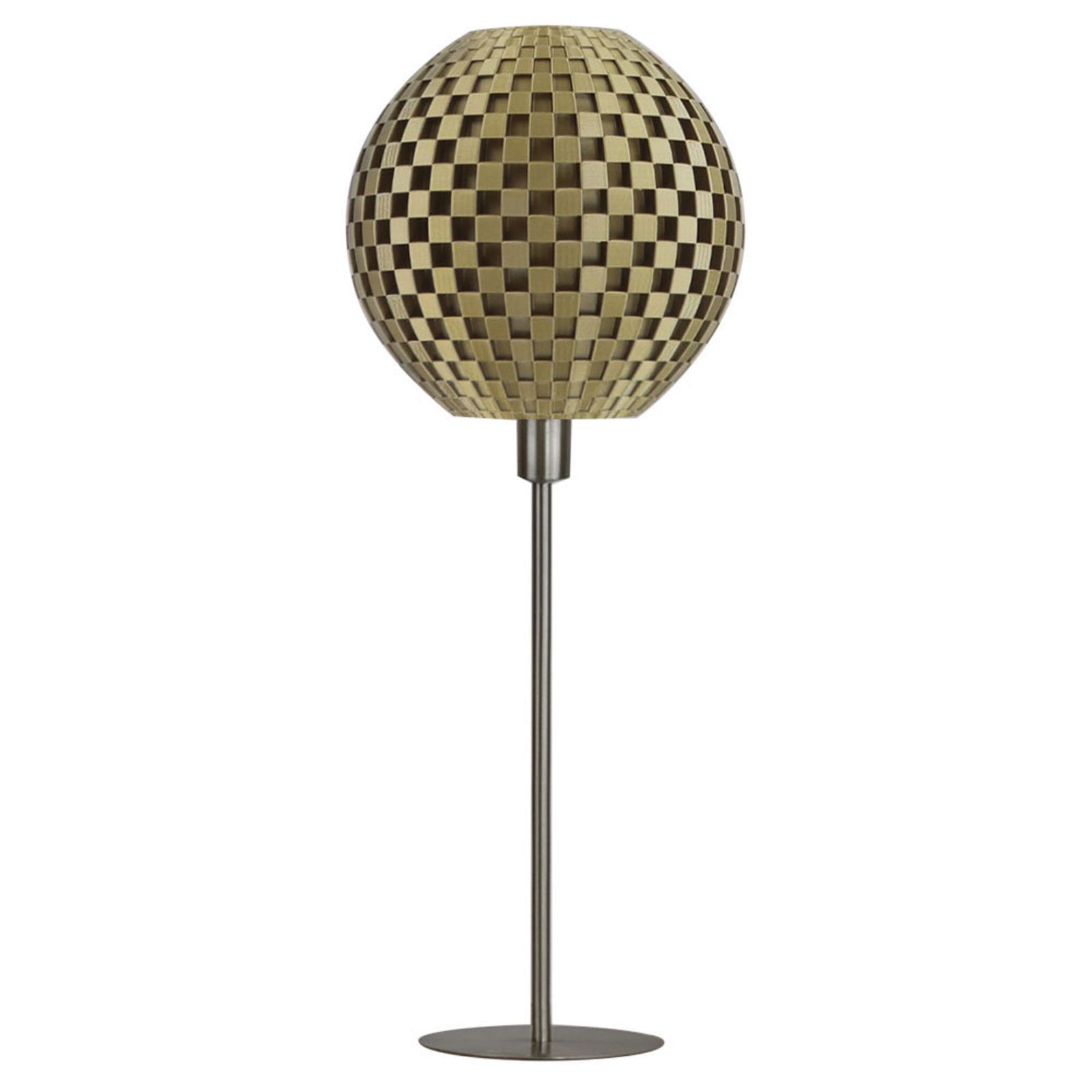 Flechtwerk table lamp, globe with base, gold