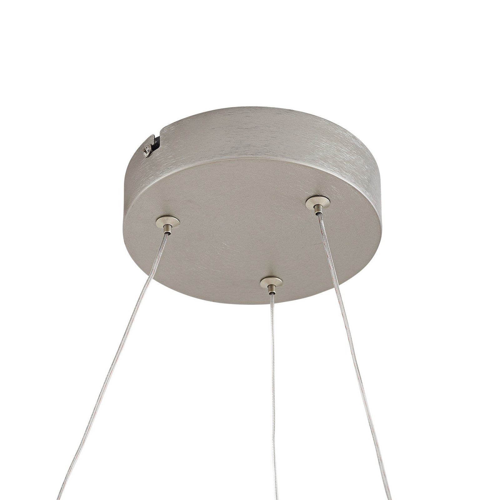 Lucande LED-Hängeleuchte Eloura, silber, Ø58cm, Metall, CCT