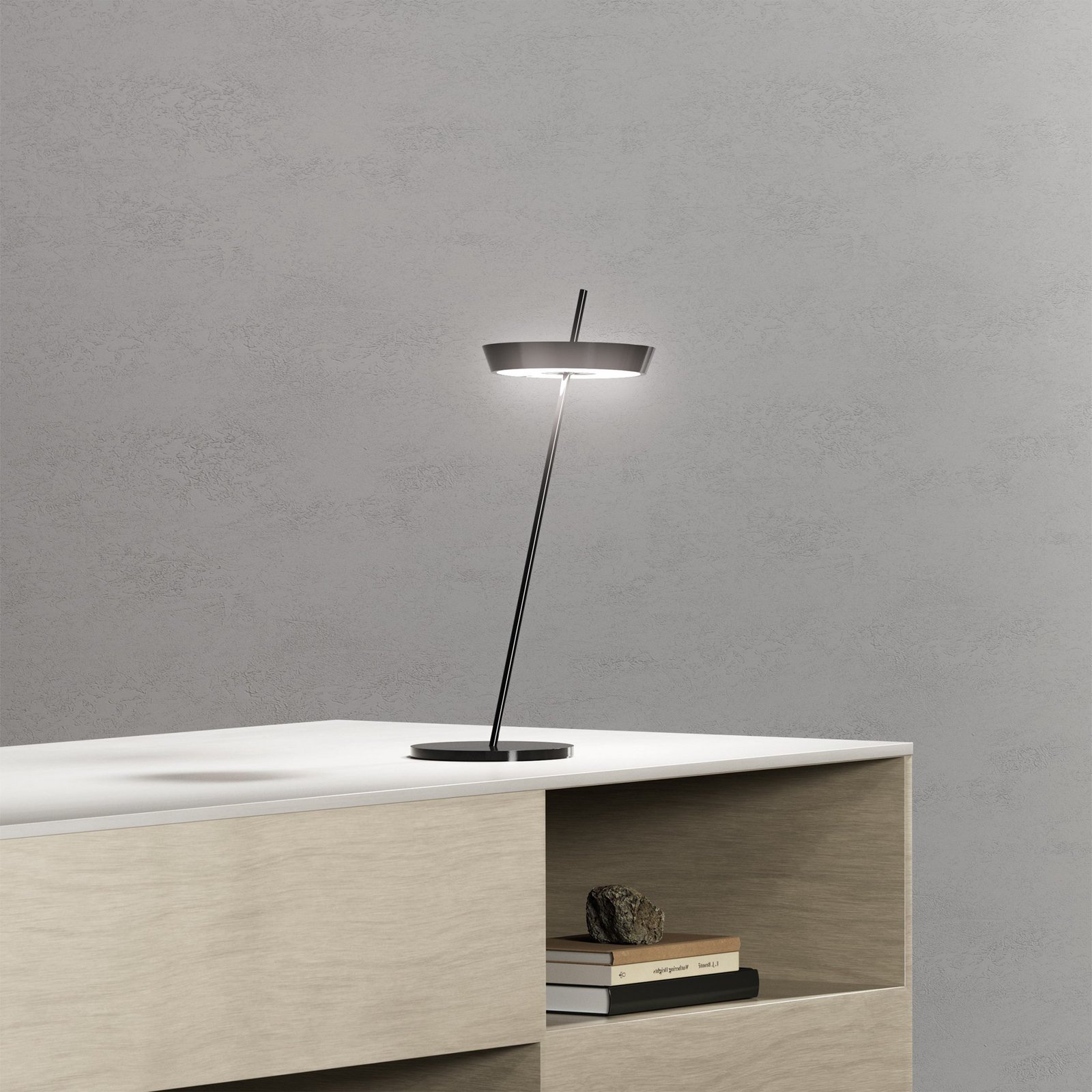LED-Akku-Tischlampe Mahina, schwarz, Höhe 36 cm, Metall, CCT
