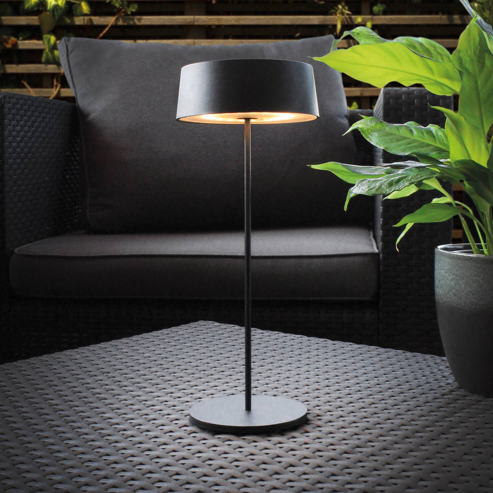 LED-bordlampe Cocktail batteri dimbar svart