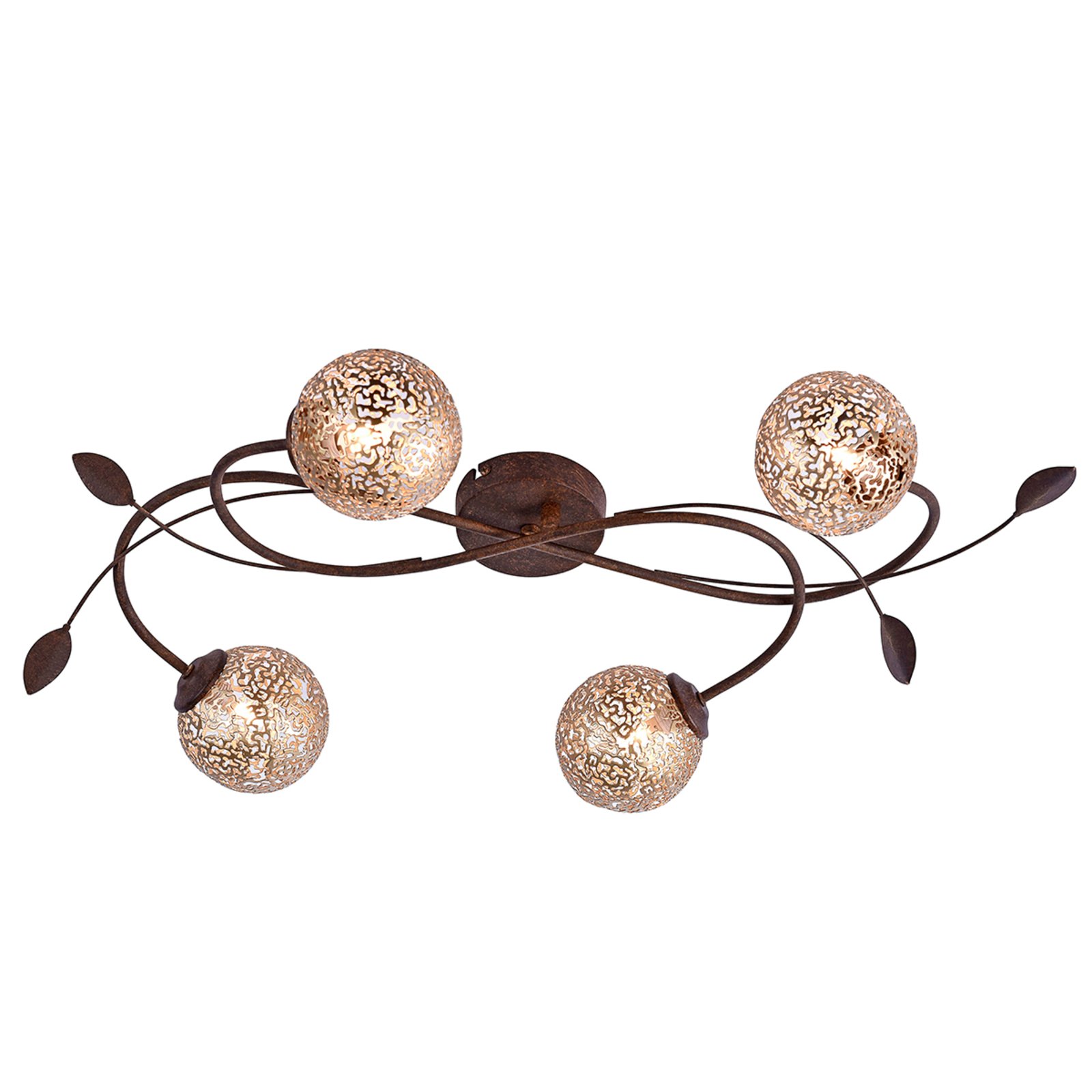 Loftslampe Greta med blomsterdesign, 4 lyskilder