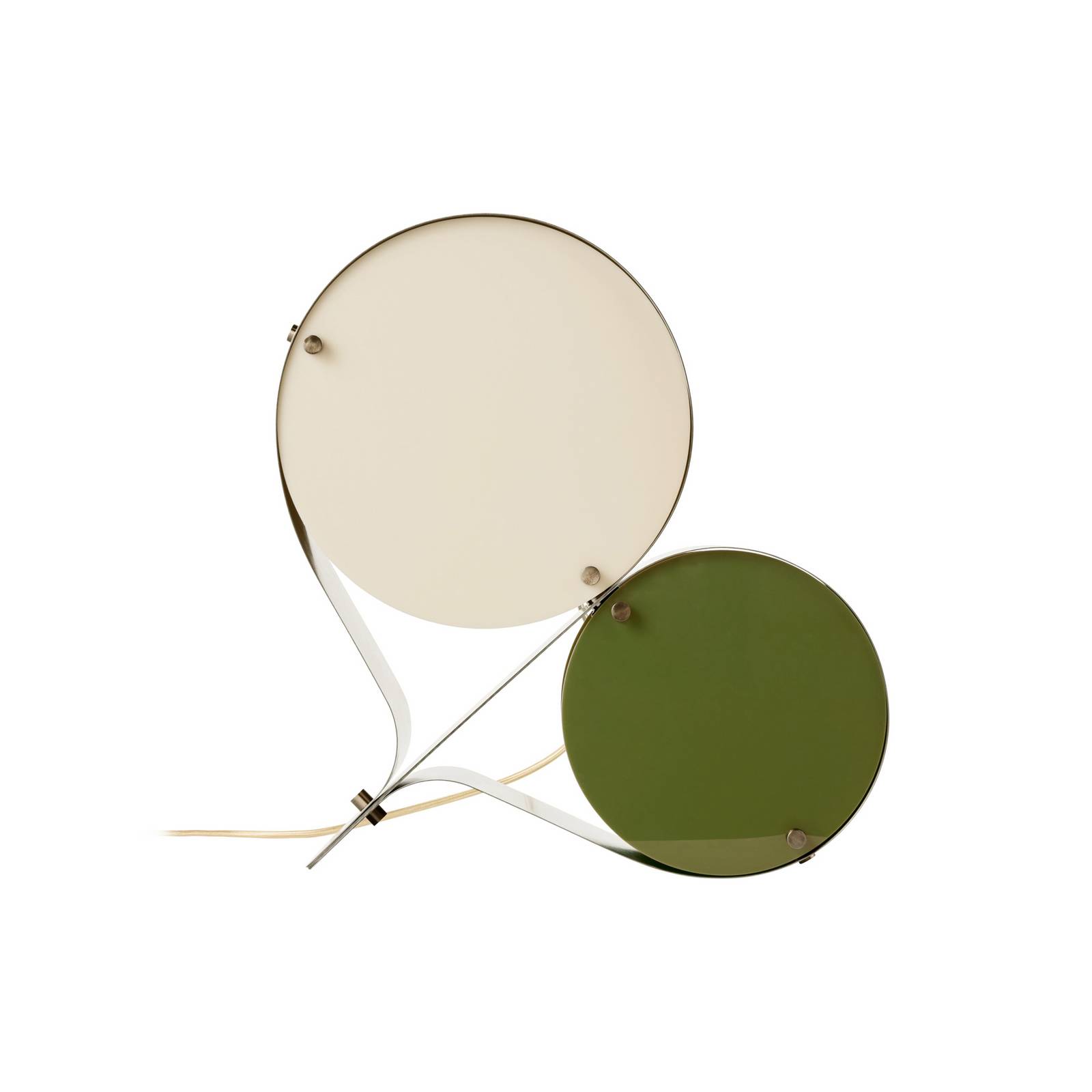 Gubi lampa stołowa Coppia, kość słoniowa/oliwkowa zieleń, wysokość 42 cm
