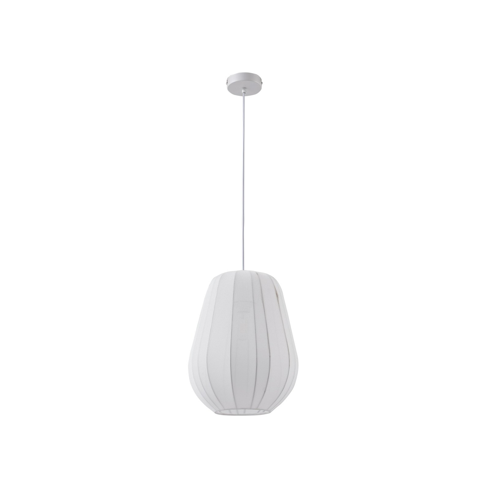 Lindby hanglamp Helin, wit, Ø 30 cm, stof