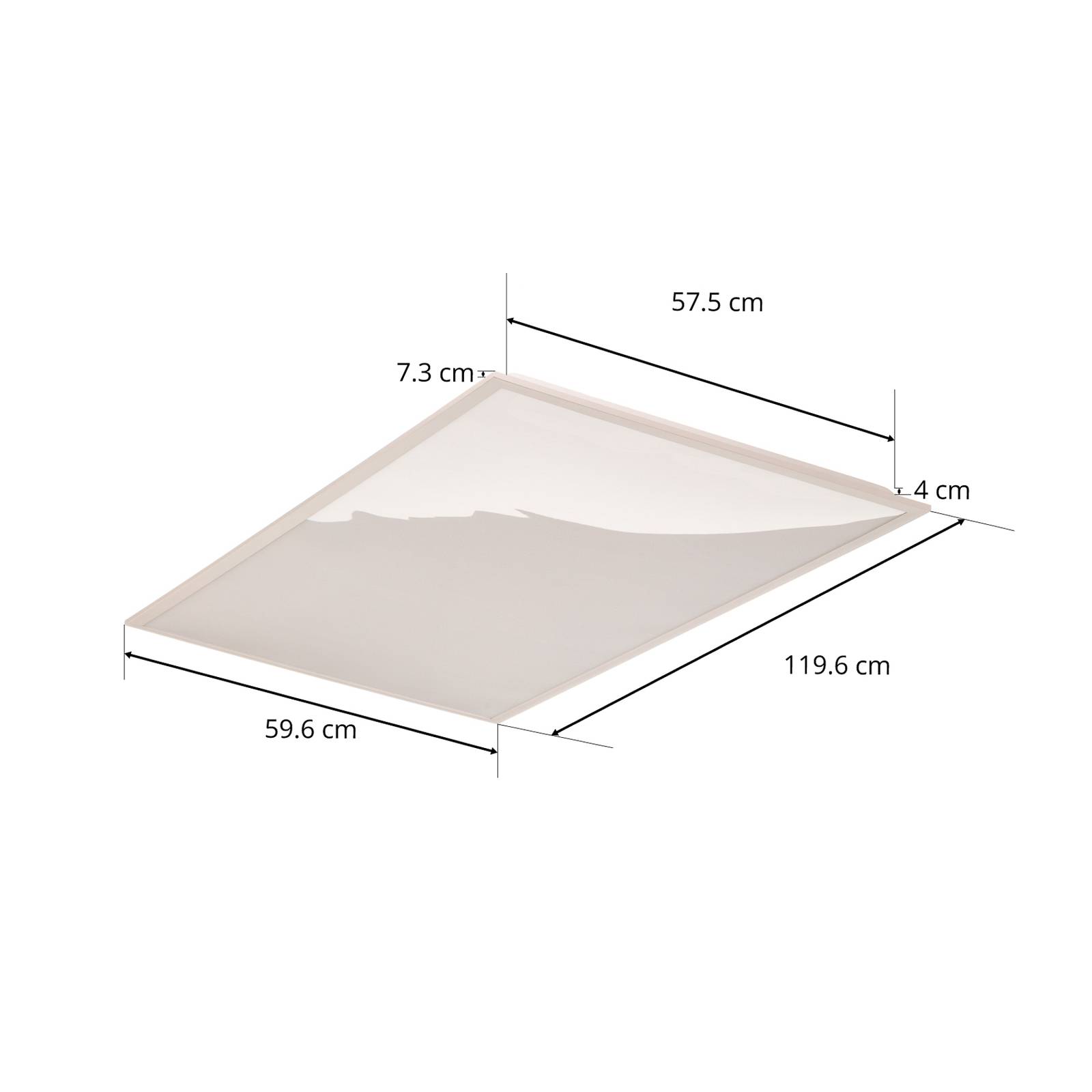 Lindby Kenma panel LED, CCT, 59,6 cm x 119,6 cm