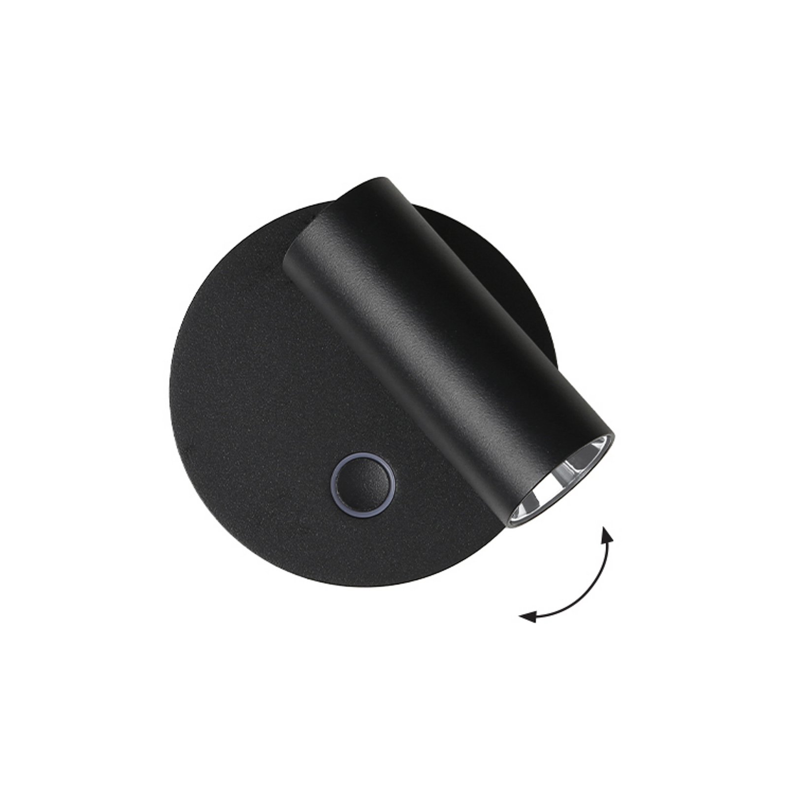 Applique murale LED Tara, noire, Ø 9 cm, métal