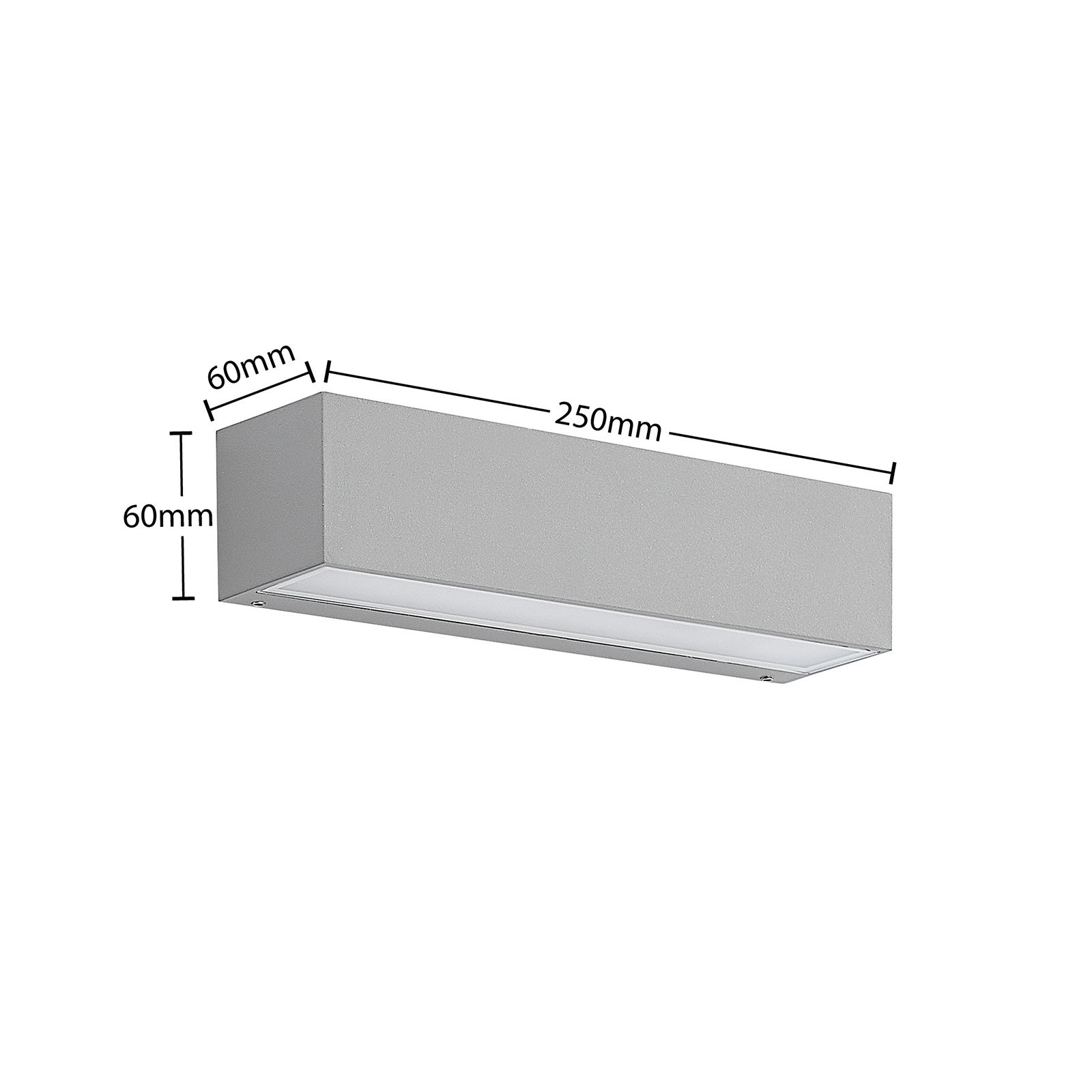 Lengo LED Draußen Wandleuchte Down L25 Silber - Lucande