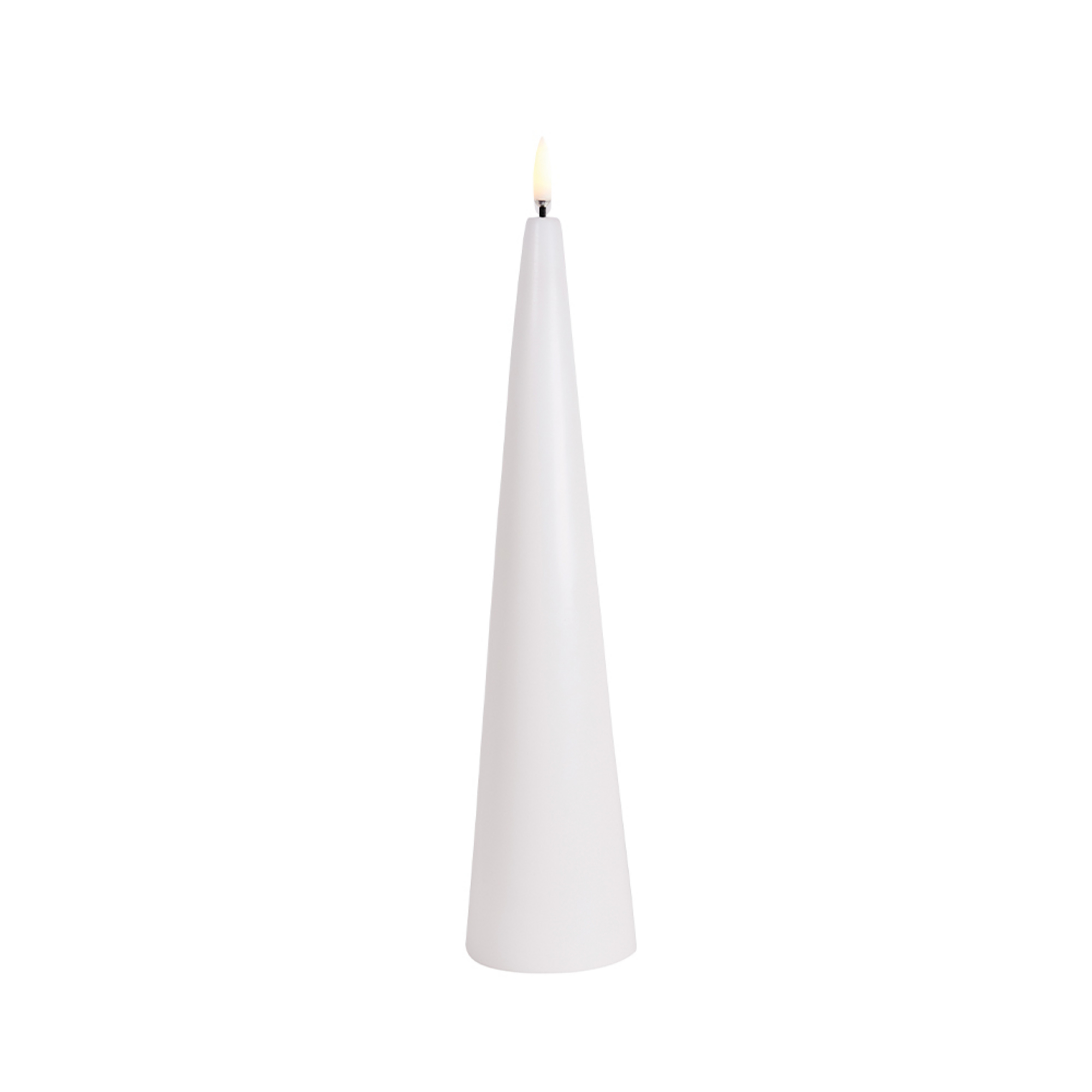 Cone Candle LED 6,8x30 cm Nordic White/Smooth - Uyuni Lighting