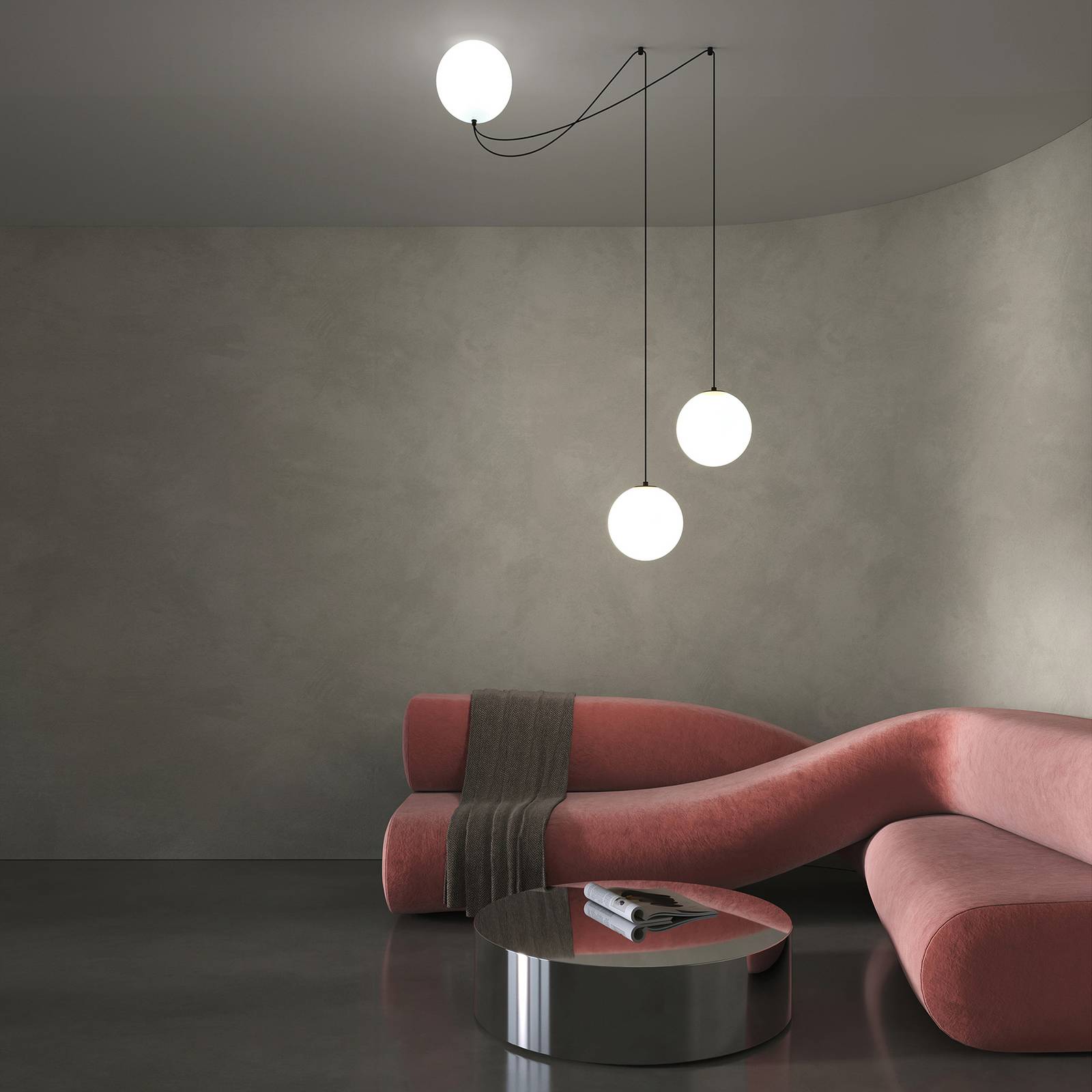 Maytoni LED hanglamp Twins, zwart, glas, Ø 20 cm