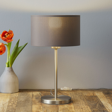 Lampe à poser en tissu Maserlo, cappuccino