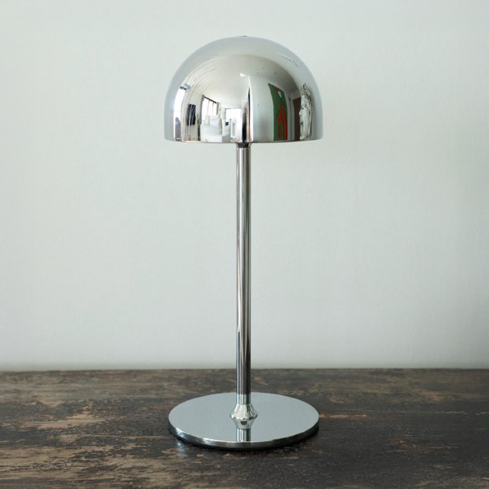 LED tafellamp op batterijen Tim, chroomkleurig, hoogte 30 cm, IP54