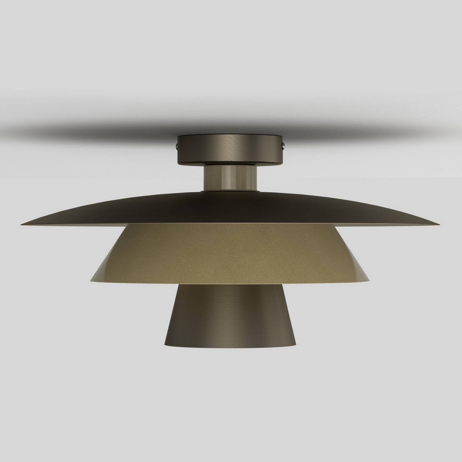 Lampa sufitowa Plato, tytanowo-złota, metal, Ø 38 cm, E27