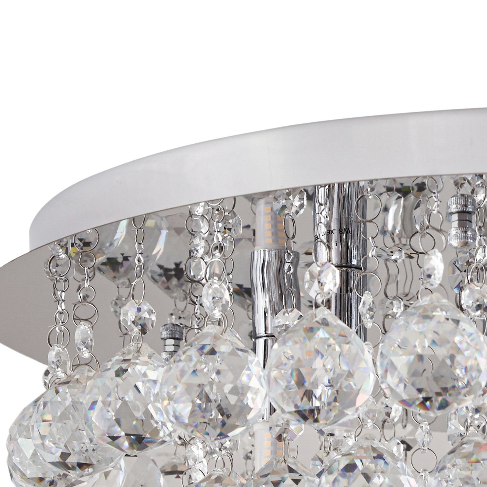 Lindby Deckenleuchte Antonino, Ø 55 cm, 8-flg., Kristall, G9