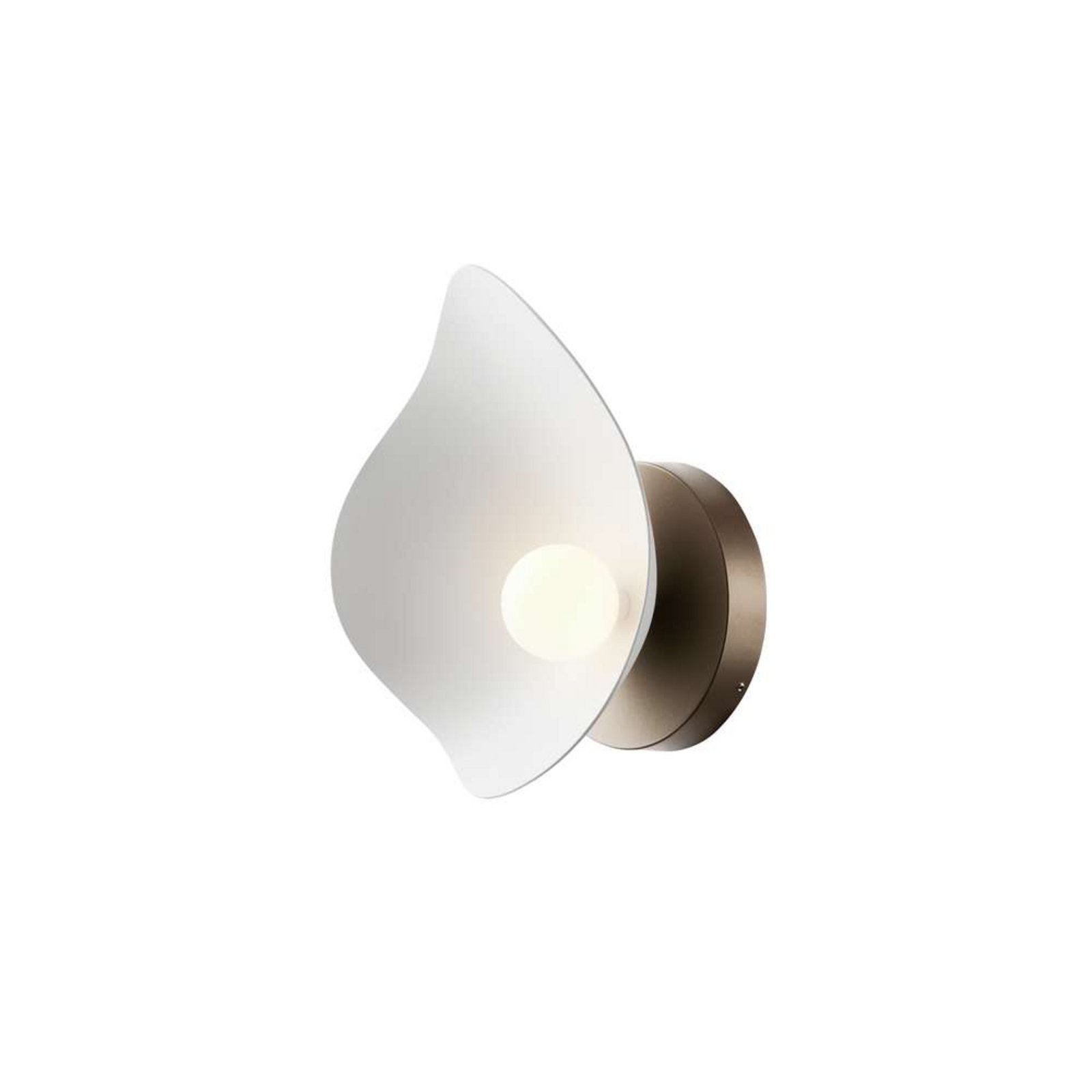 LED-vegglampe Florii 1, høyde 22 cm, mørk bronse/hvitt glass