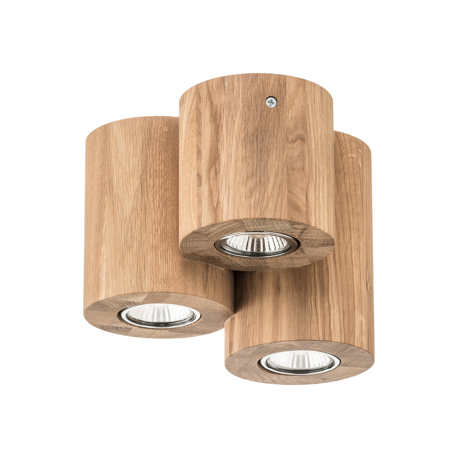 Stropné svietidlo Wooddream 3-svetelné dubové, okrúhle