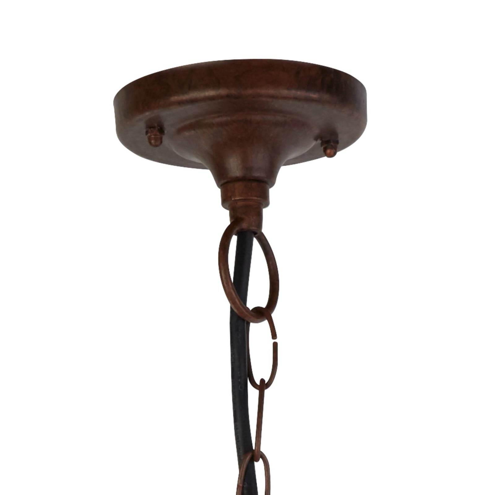 Außen-Pendellampe Station, rostbraun, Ø 22 cm, Metall/Glas