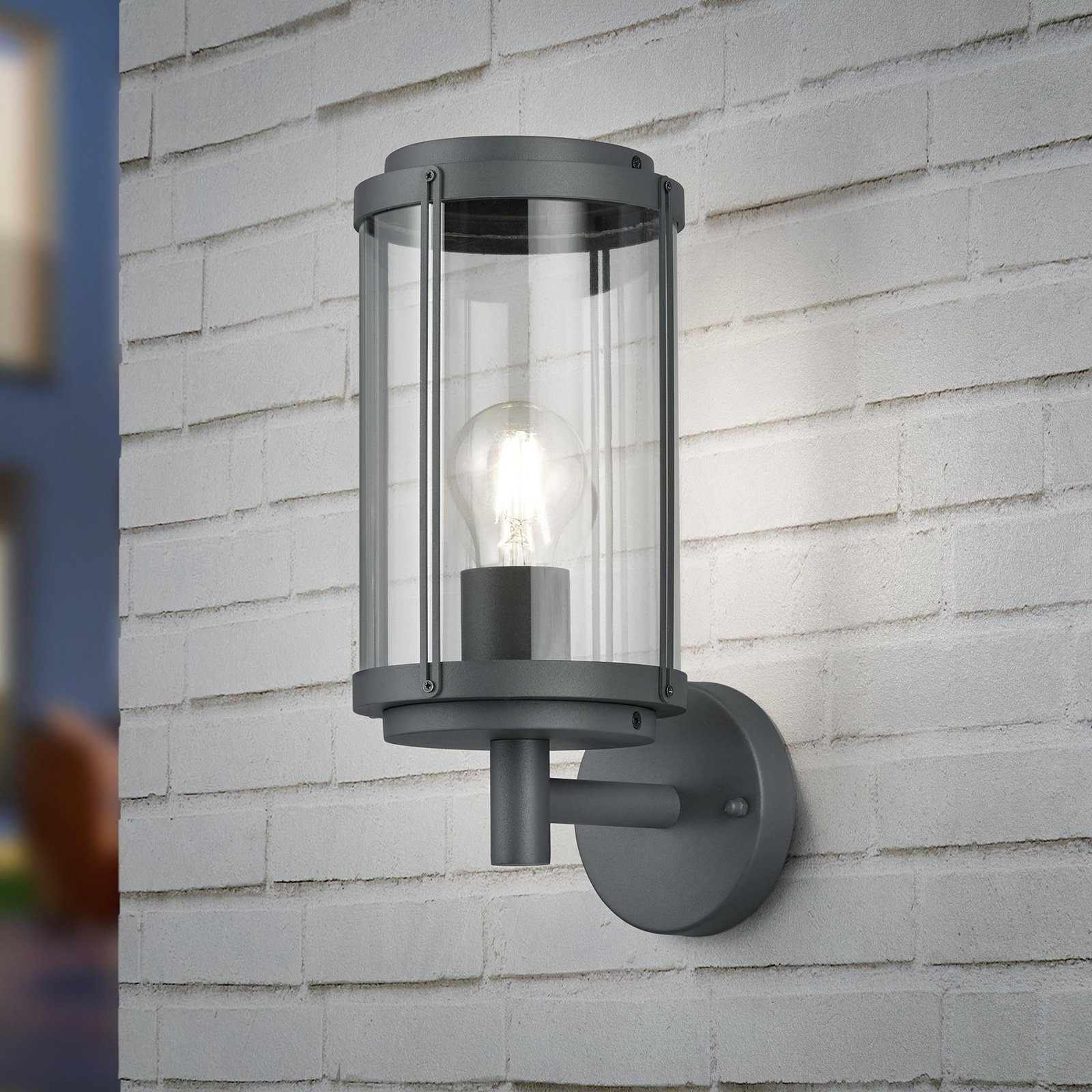 Buitenwandlamp TANARO, antraciet, hoogte 33 cm, metaal, IP44