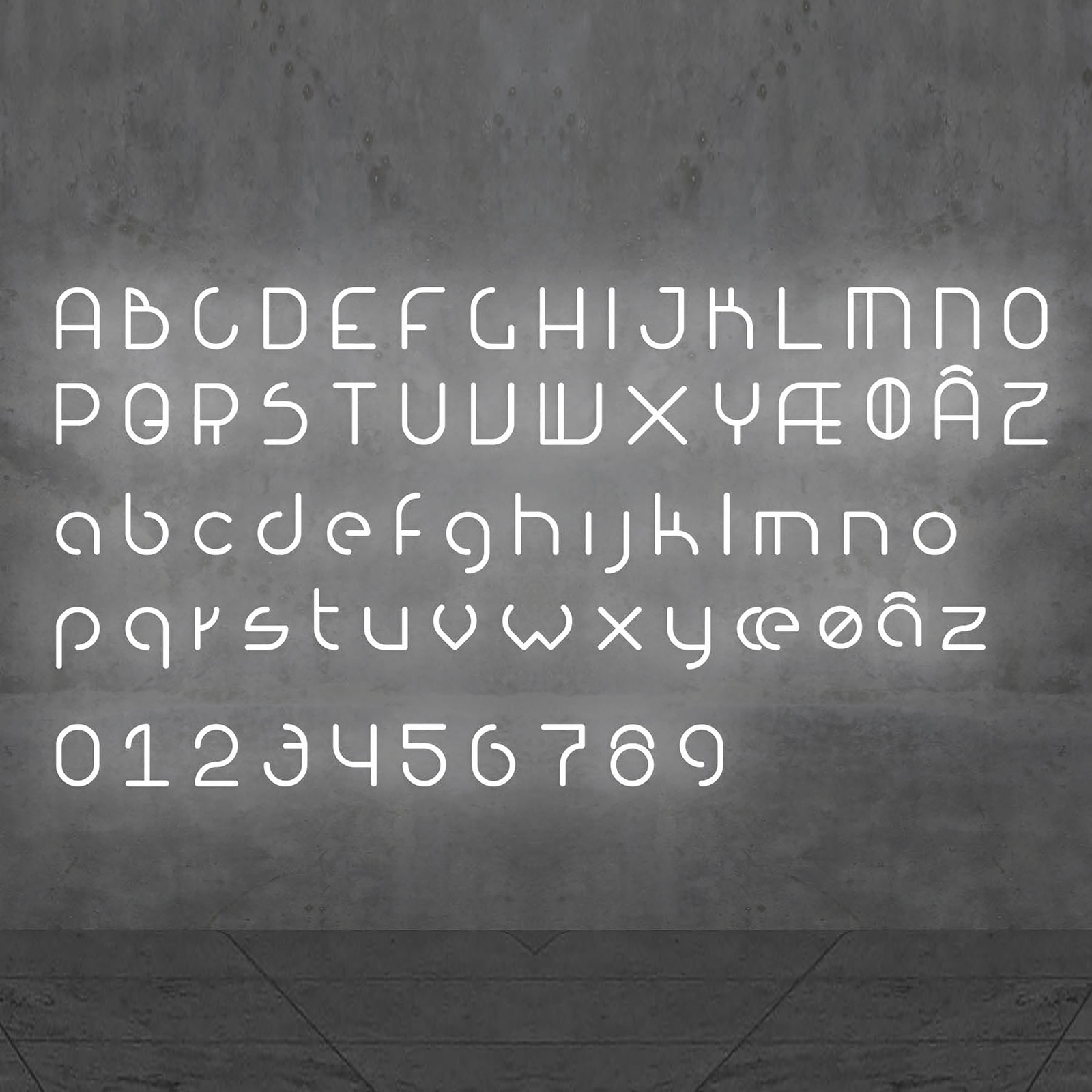 Artemide Alphabet of Light væg, lille bogstav i