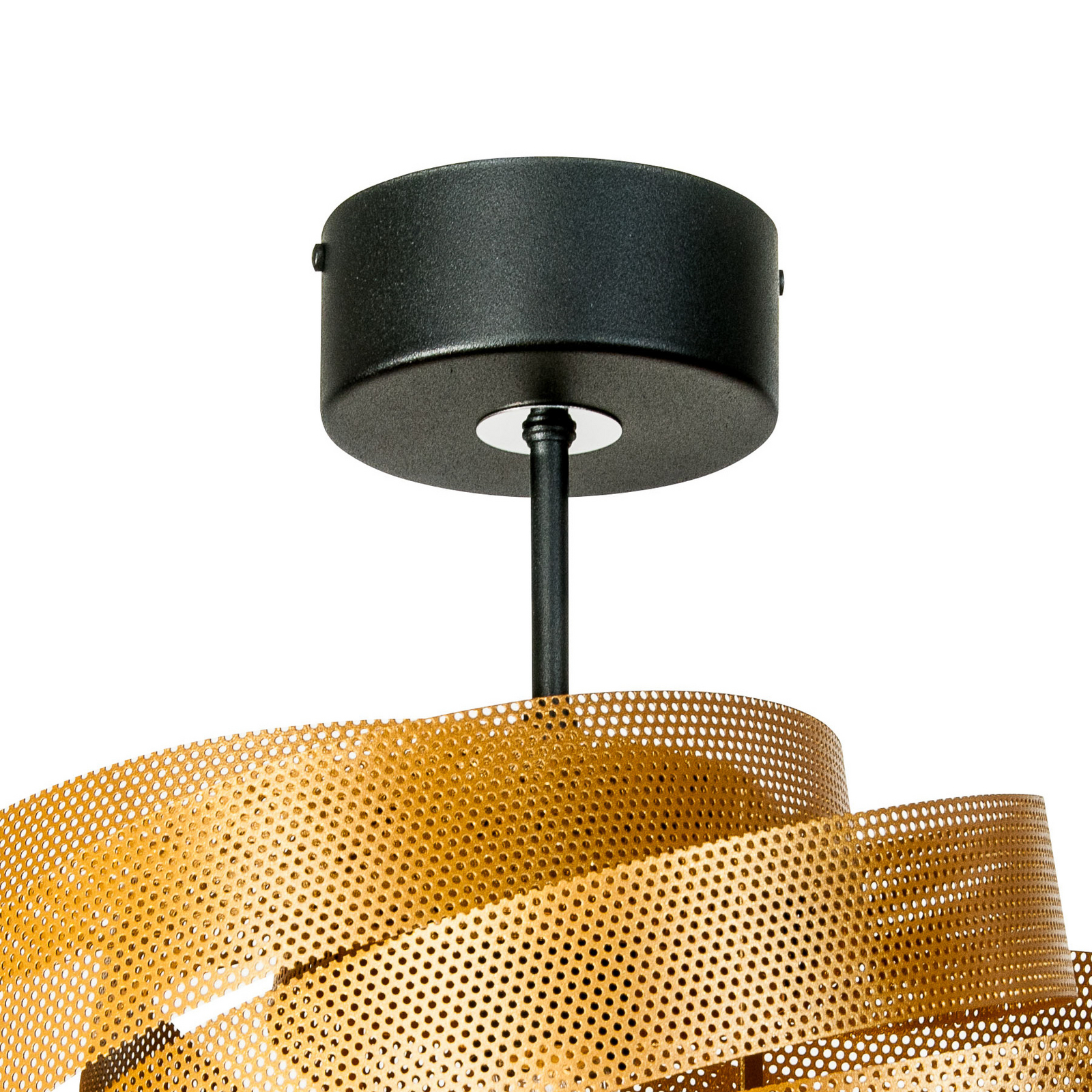 Plafonnier Vento, noir/doré, métal, Ø 40 cm, E27