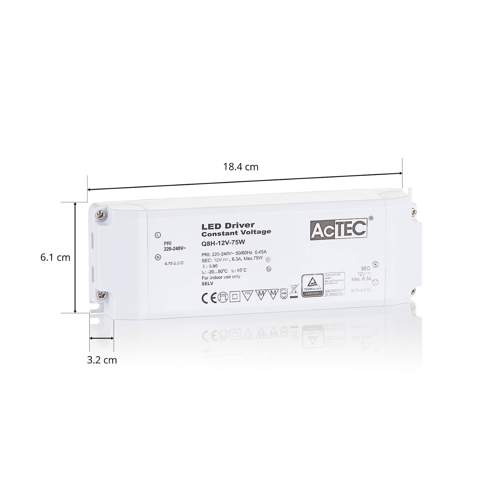 AcTEC Q8H driver LED CV 12 V, 75 W