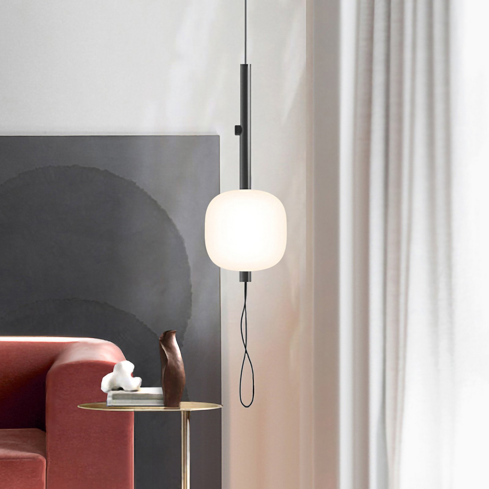 kdln Lampă suspendată LED Motus negru/alb Ø 24 cm sticlă - Camera de zi / sufragerie - Design - negru alb