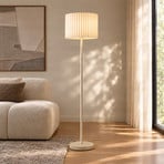 Lindby Libbie floor lamp, beige, height 150 cm, linen, E27