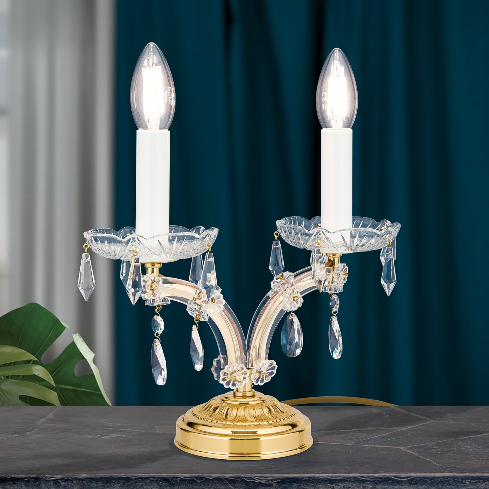 Elegant TJURA bordlampe med krystaller