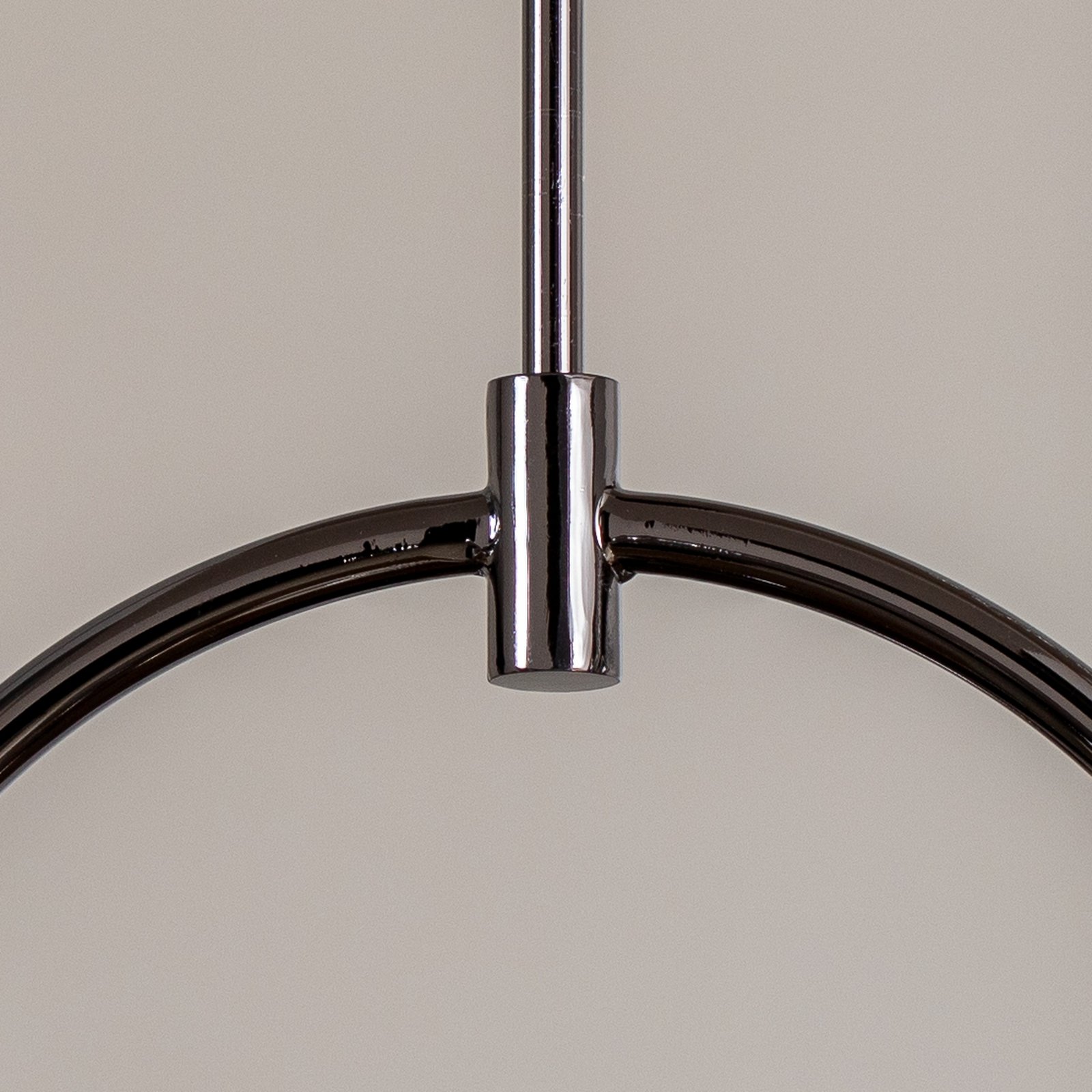 Portemo hanging light, smoke grey/nickel, 104x80 cm, 6-bulb glass