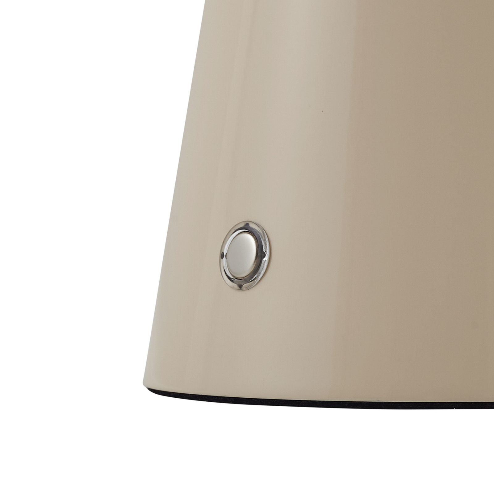 Lindby LED rechargeable table lamp Nevijo, beige, Ø20cm, USB, dimmable