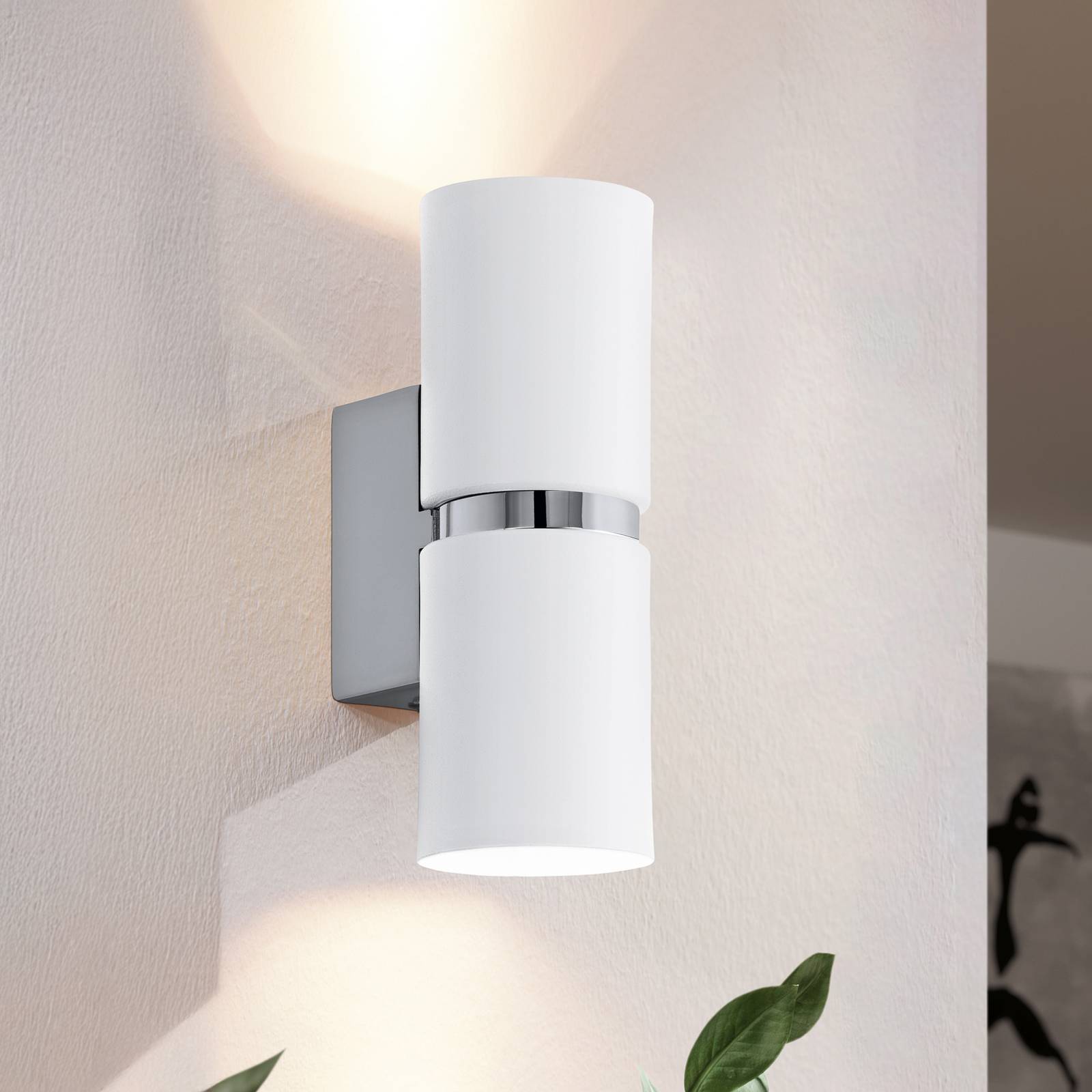 Zweiflammige LED-Wandleuchte Passa, rund, weiß günstig online kaufen