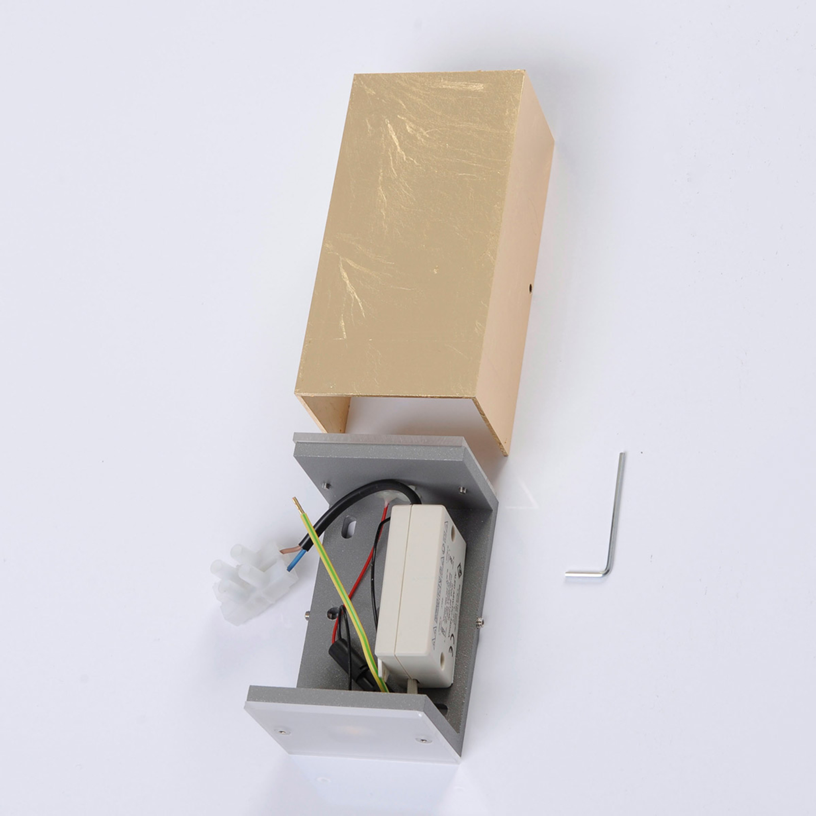 Antiquegold coloured Mira LED wall light Lights.co.uk