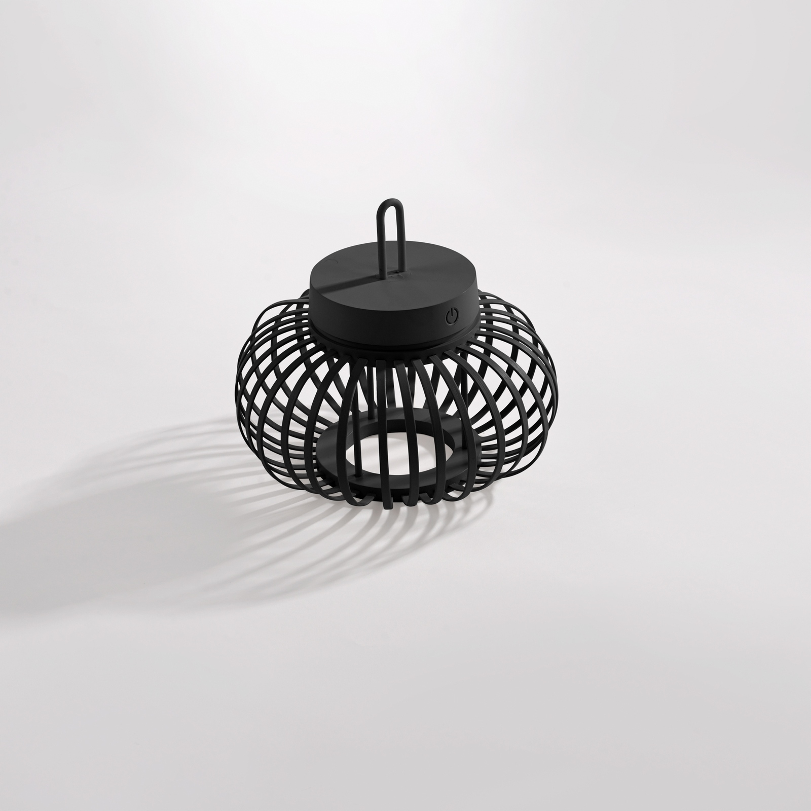 JUST LIGHT. Lampada da tavolo LED Akuba nero 22 cm bambù