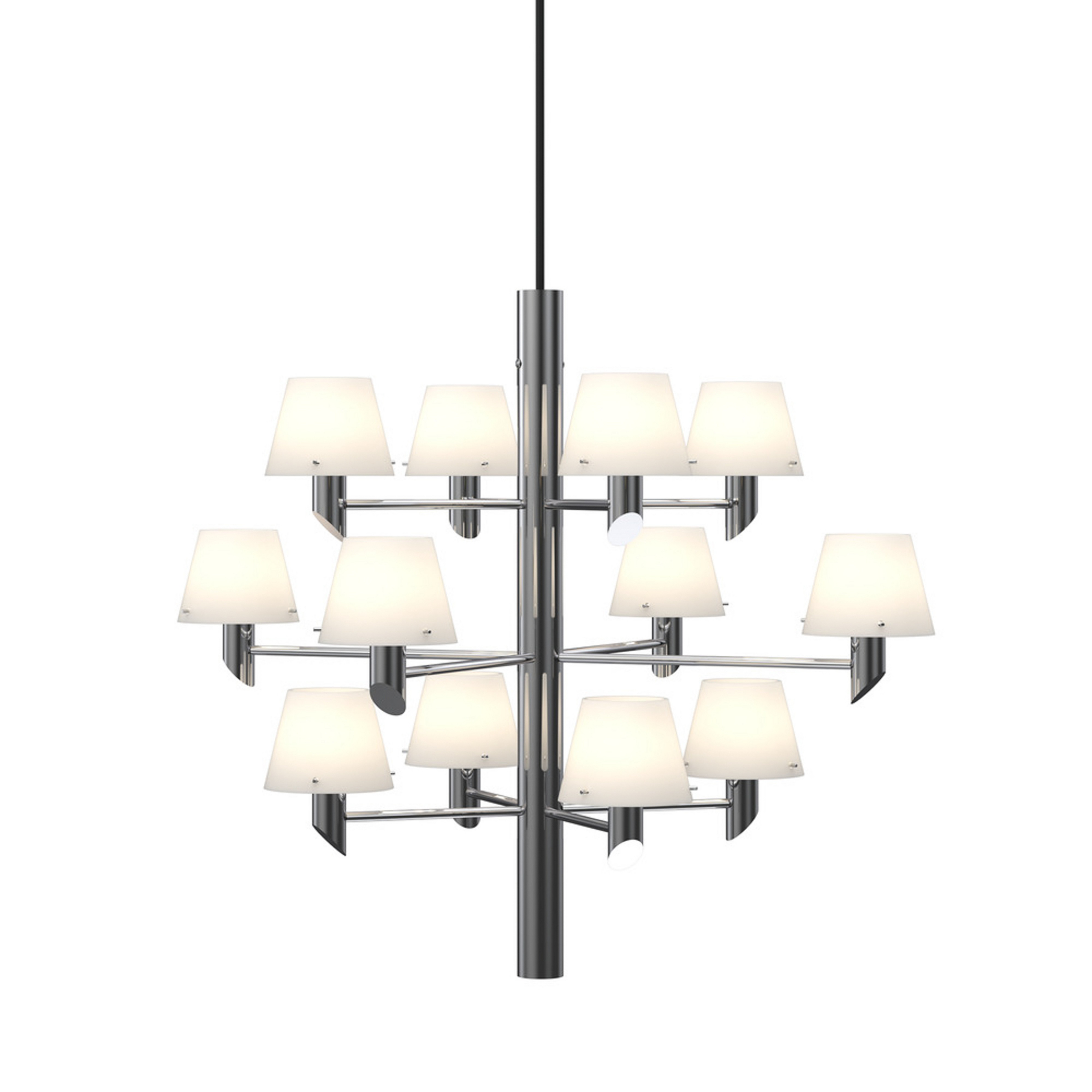 Gil kattokruunu, kromivärinen, Ø 67 cm, 12-lamppuinen - Herstal