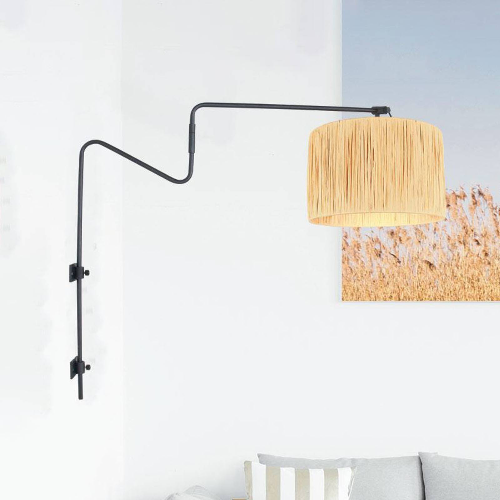 Steinhauer Linstrom vägglampa metall gräs svart beige