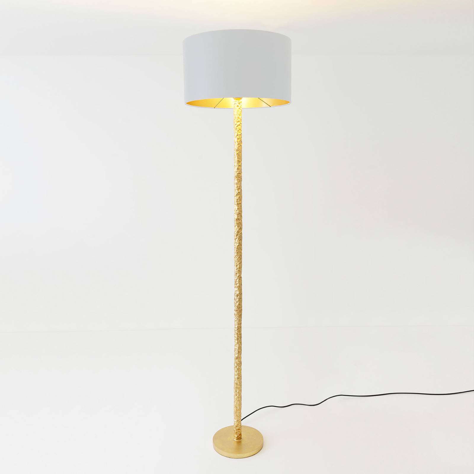Stehlampe Cancelliere Rotonda Seide weiß/gold