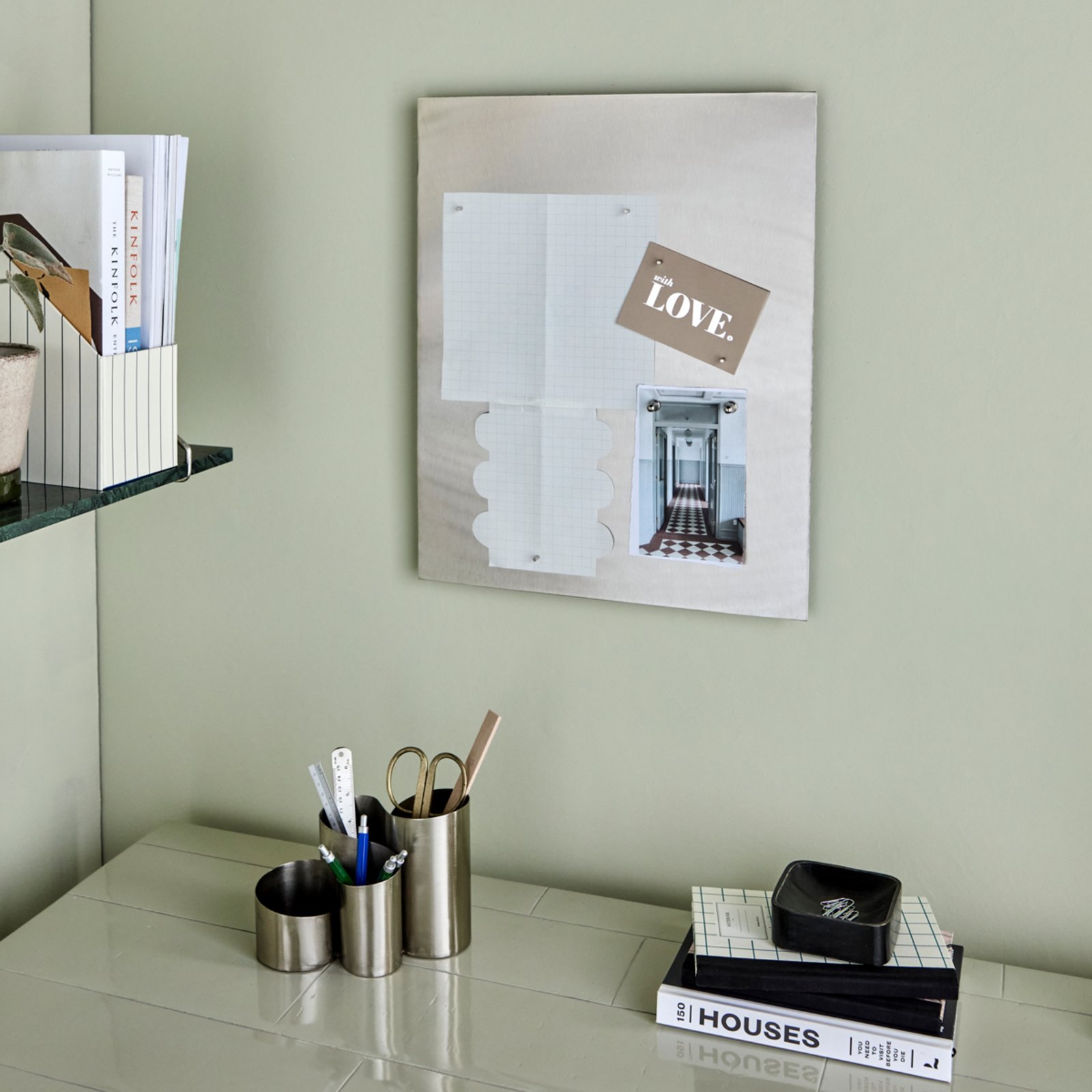 HDNema board, brushed silver, 50 x 40 cm  - House Doctor