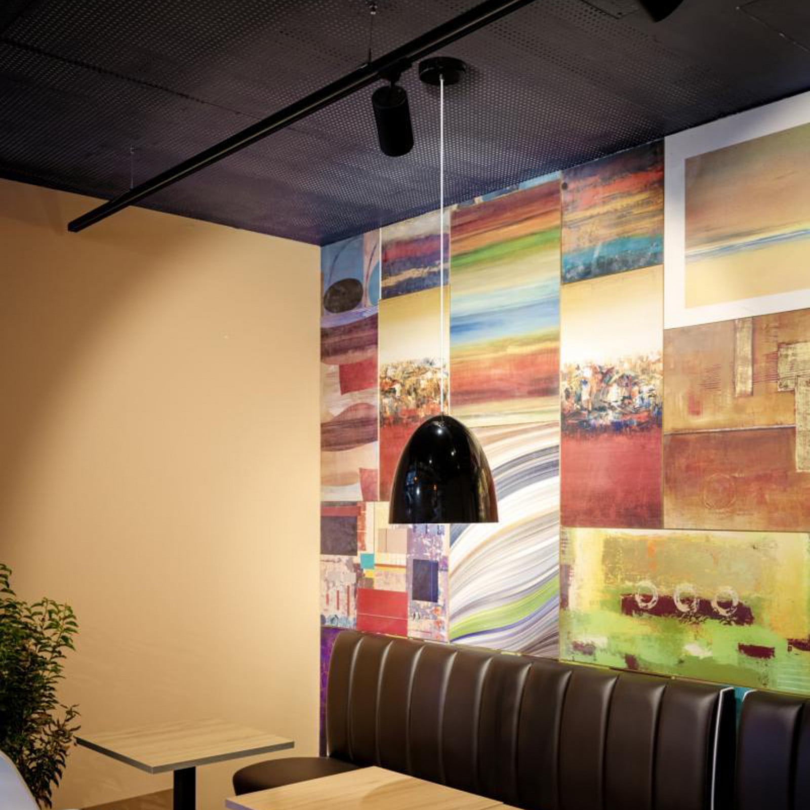 SLV Lampă suspendată Para Cone Ø 20 cm negru/auriu - Camera de zi / sufragerie - Modern - negru auriu - Aluminiu