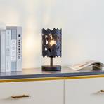 Lucande Aeloria asztali lámpa, fekete, vas, Ø 12 cm, E27