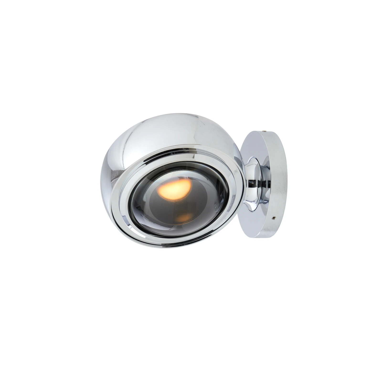 LOOM DESIGN LED-Wandlampe Optic chromfarben Aluminium Ø 12cm