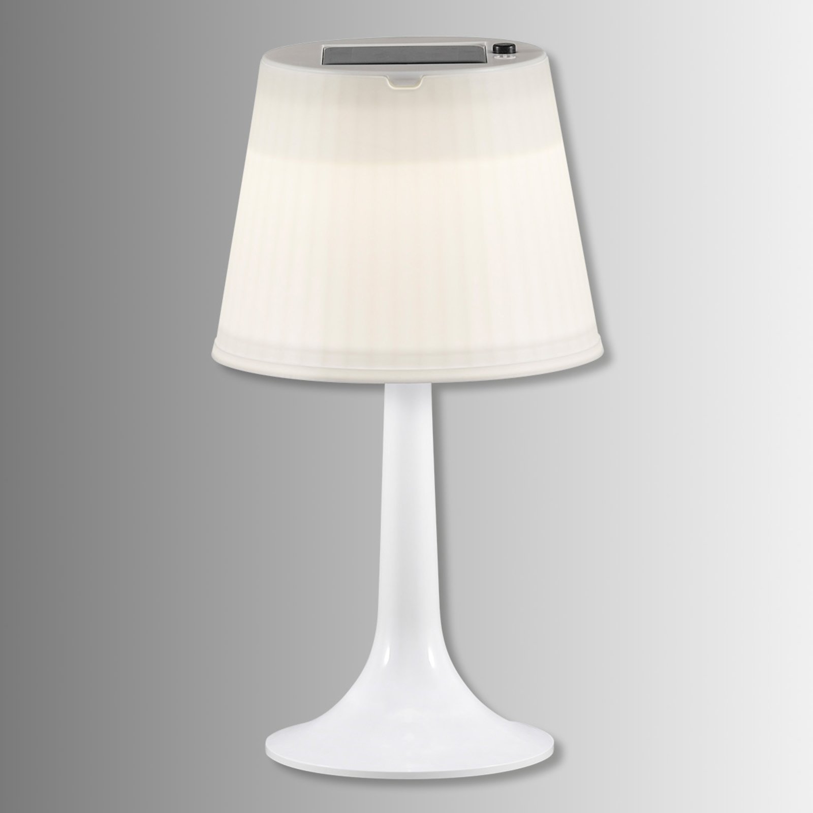 White Assisi Sitra LED solar table lamp