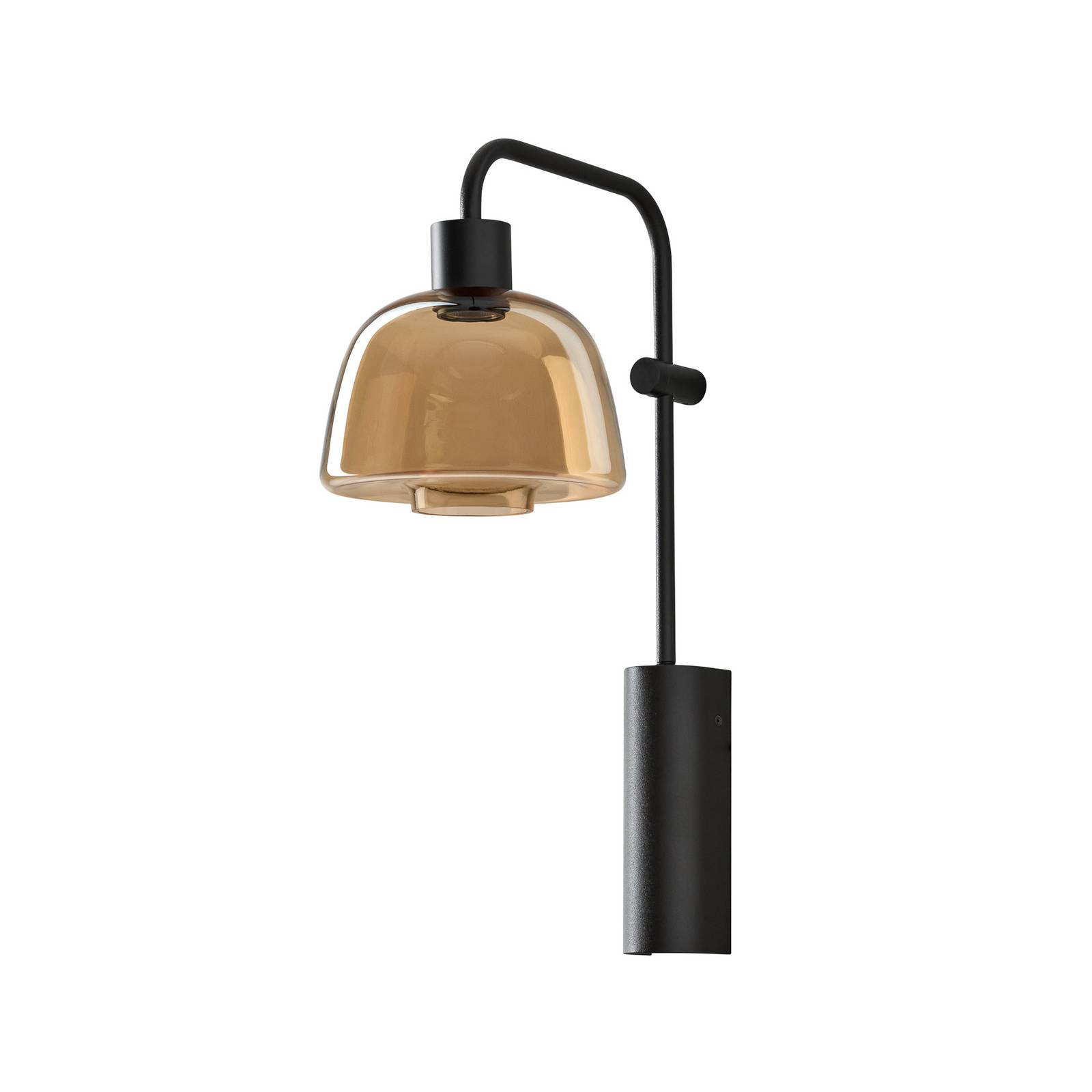 Bover LED-Wandlampe Drep A/04, amber, Glas, schwarz, 2.700 K