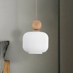 Suspension Ballo, à 1 lampe, blanc, verre, Ø 15 cm, E14