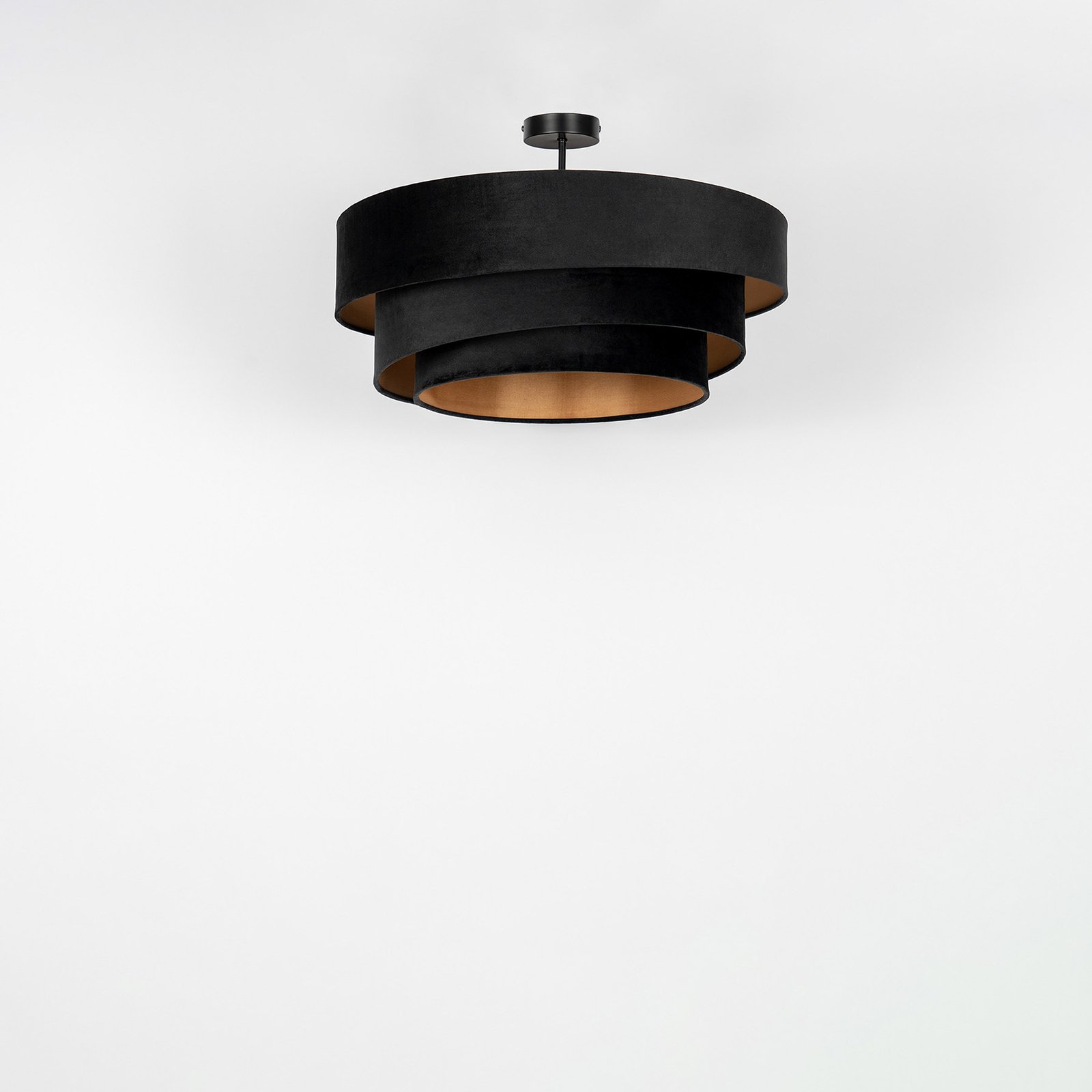 Lindby Deckenlampe Jusari, schwarz, Textil, Ø 56 cm, E27