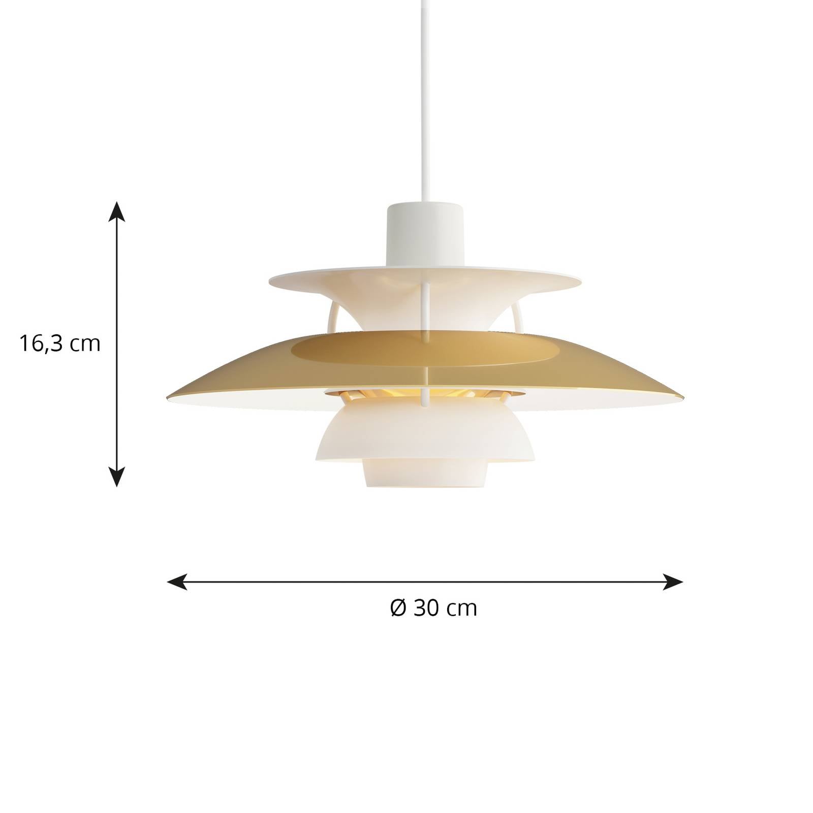 E-shop Louis Poulsen PH 5 Mini mosadzná lampa, Ø 30 cm