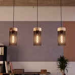 Suspension Klinsdale, noir/marron, à 3 lampes