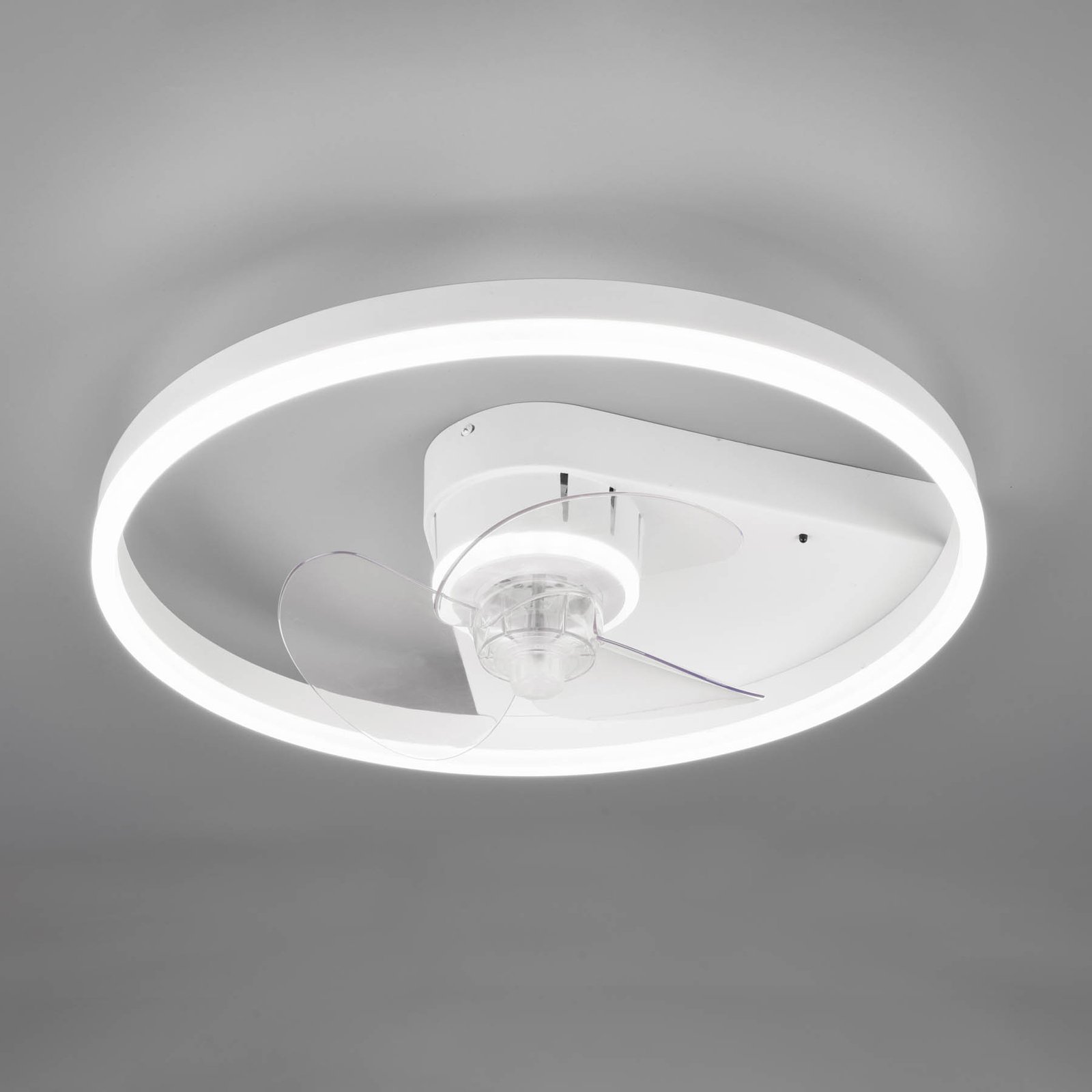 Ventilateur Borgholm avec LED, CCT, blanc