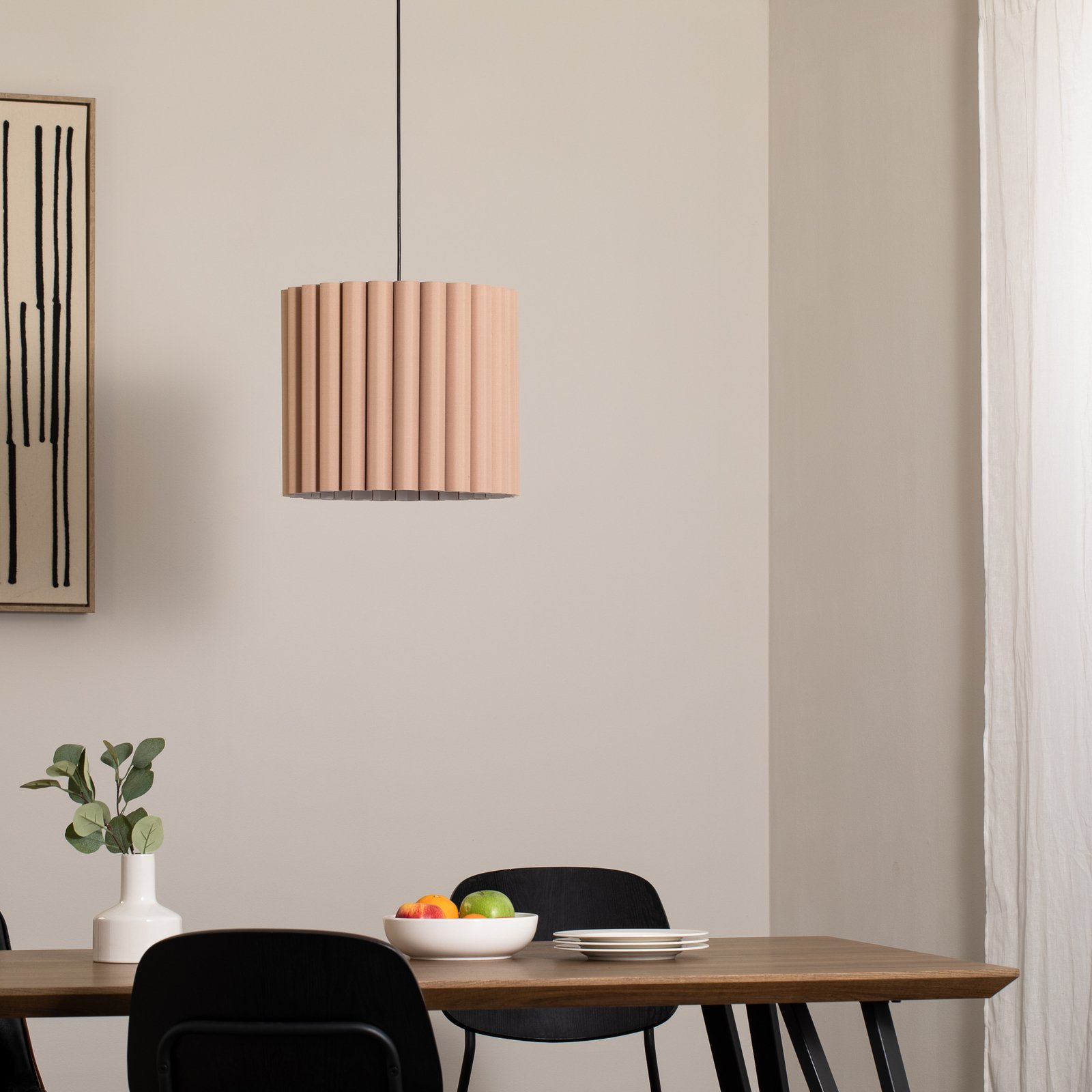 Hanglamp Aria, cappuccino, microvezel, E27