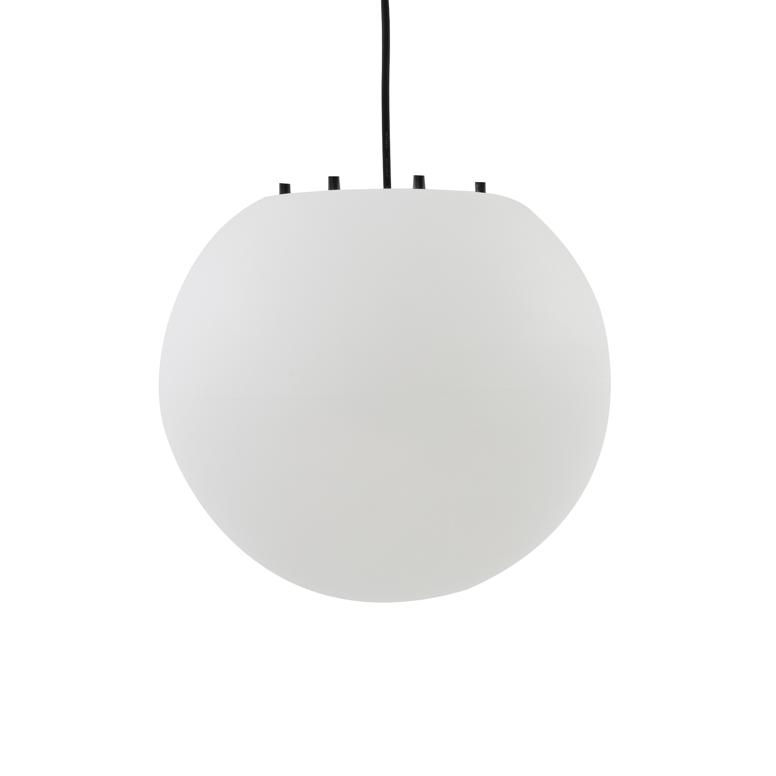 Lindby outdoor hanging light Alea, white, plastic, Ø 38 cm