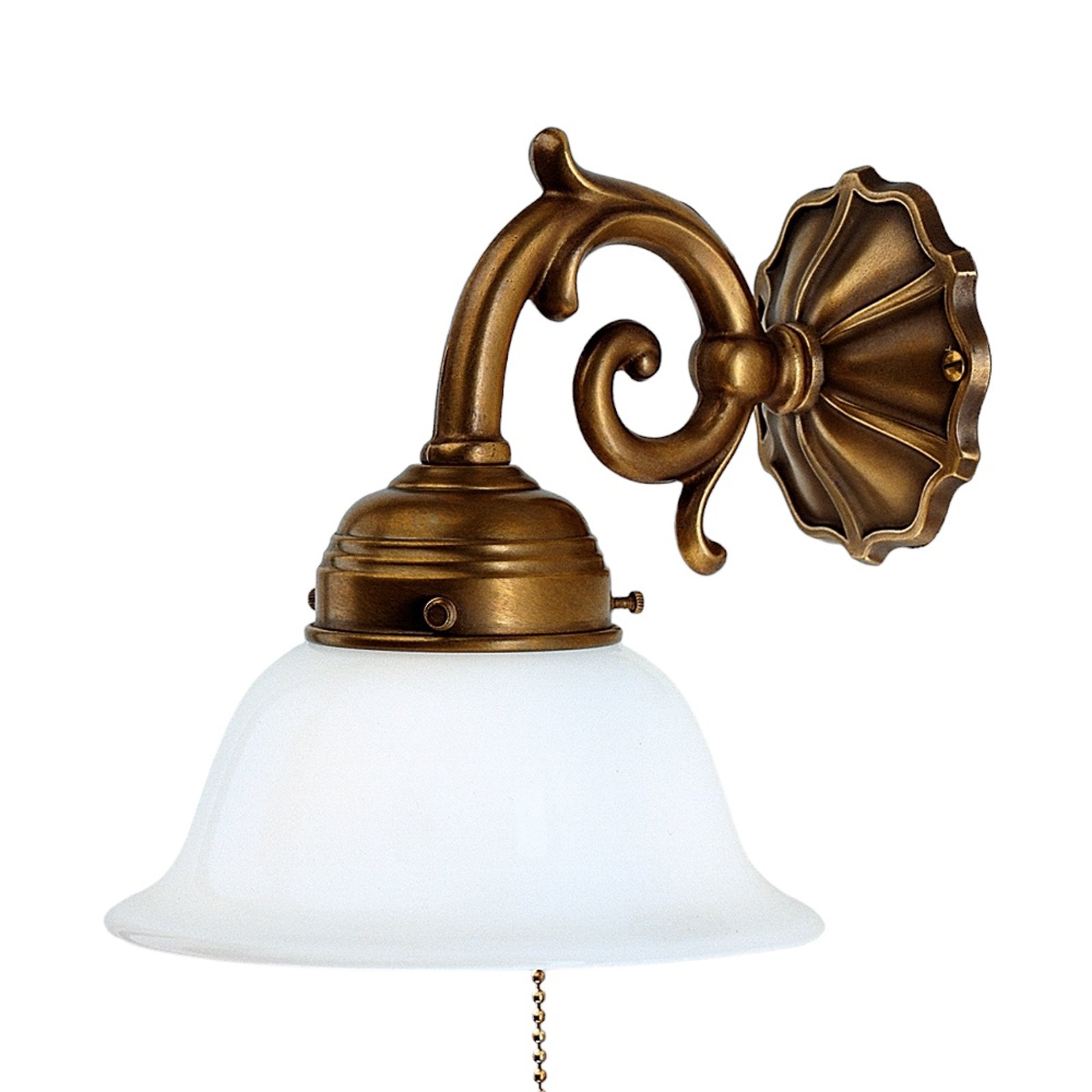 EDGAR brass wall light with chain pull