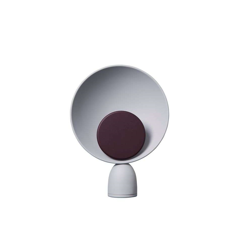 Blooper tafellamp, grijs/paars, 35 cm, dimbaar