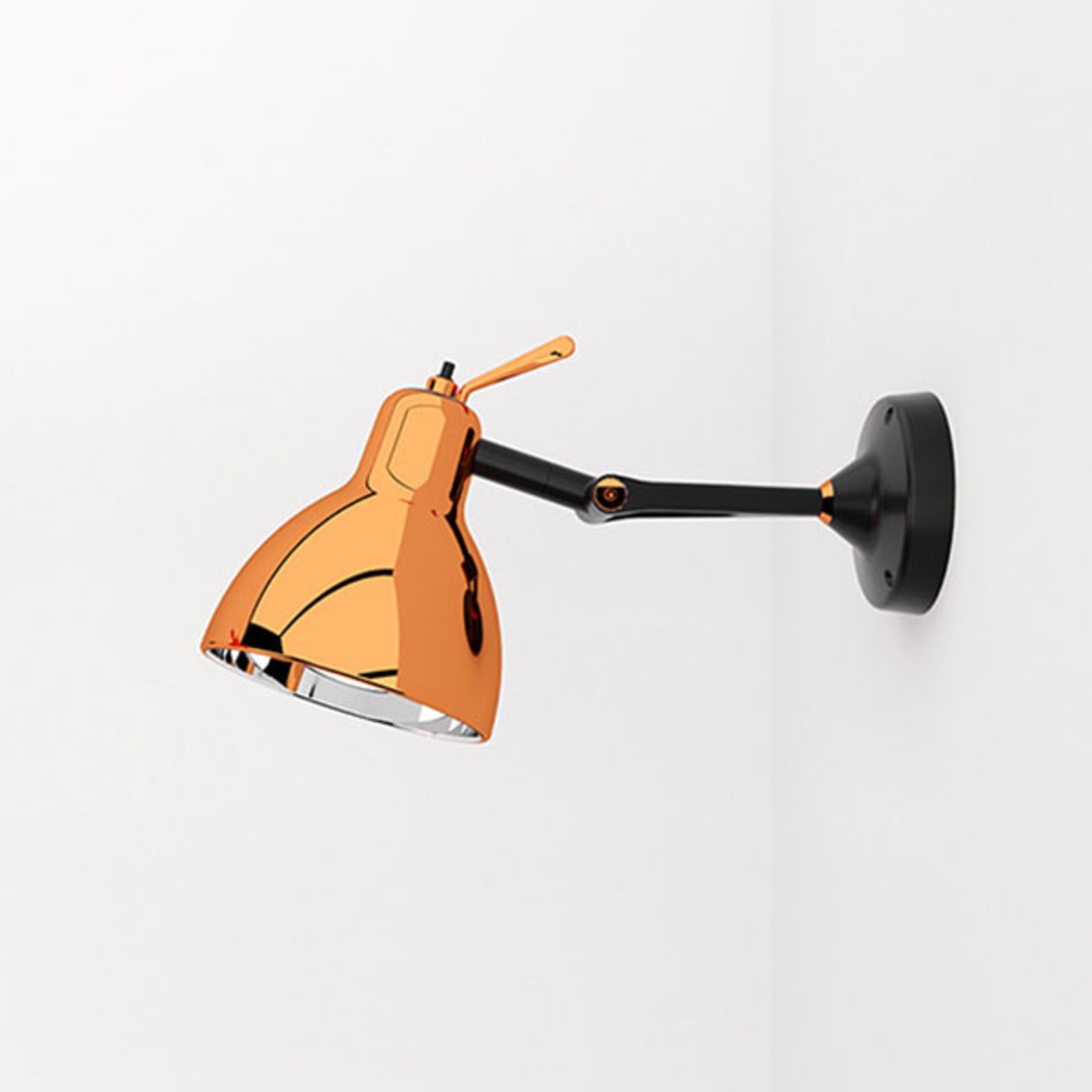 Luxy H0 Glam wall lamp, black/copper, glass - Rotaliana